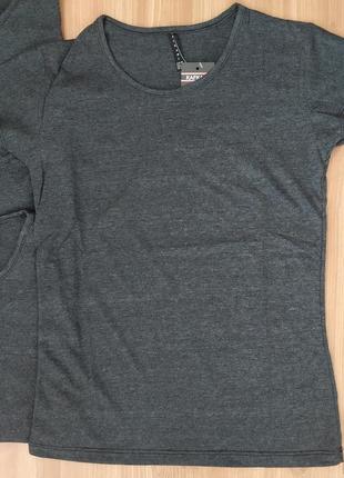 Базовая однотонная футболка турция темно-серый меланж2 фото