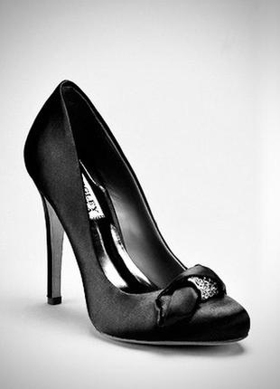 Badgley mischka black satin opel pump оригинал туфли1 фото