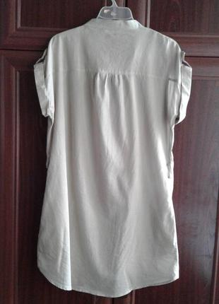 Платье-рубаха ,туника батистовое в стиле сафари цвета хаки benfish lady2 фото