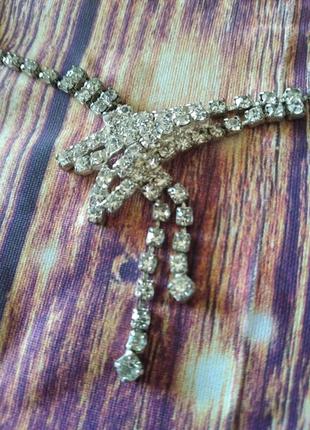 Винтажное чешское колье, ожерелье со сверкающими "камнями", винтаж, недорого3 фото