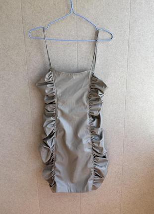 Міні сукня із штучної шкіри zara4 фото