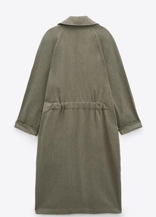 Льняний тренч ,плащ zara 4