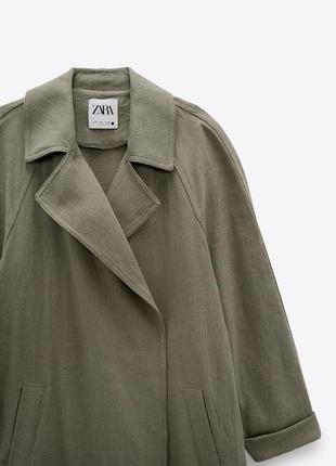 Льняний тренч ,плащ zara 3