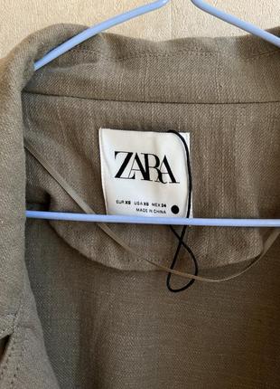 Льняний тренч ,плащ zara 8
