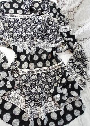 Жіноча, чорно-біла блуза, блузка, сорочка на гудзиках, hammerle