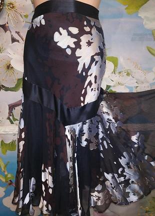 Роскошная шелковая юбка натуральный шелк ,расклешенная 16р. fenn wright manson