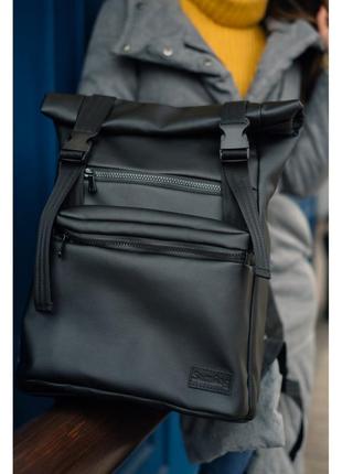 Жіночий рюкзак ролл чорний2 фото