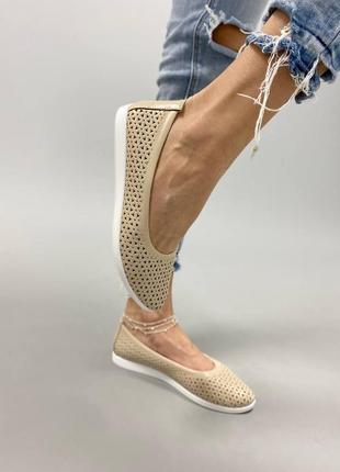 🔥 шкіряні балетки з перфорацією