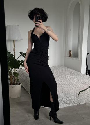 Потрясающие черное вечернее платье от h&m с открытой спиной