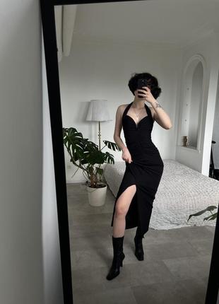 Потрясающие черное вечернее платье от h&m с открытой спиной8 фото
