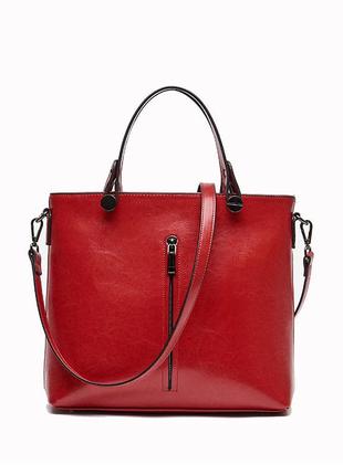 Женская кожаная красная сумка