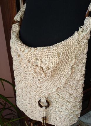 Стильная вязания крючком сумочка в стиле бохо