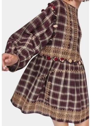 Платье туника zara в этно стиле с помпонами4 фото