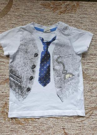 Котоновая футболка с рисунком "галстук"2 фото