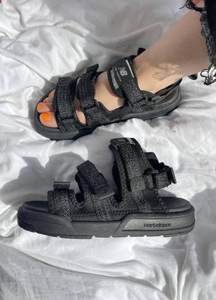 Жіночі сандалі new balance sandal black | жіночі сандалі чорні з рефлективом літо