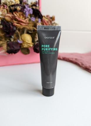 Очищающая глиняная маска со спирулиной и чайным деревом biorace pore purifying spirulina &tea, 28 г2 фото