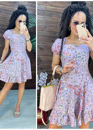 Платье нежное цветочный принт