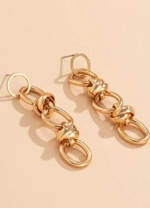 Трендові сережки, сережки в стилі zara, сережки-ланцюга4 фото