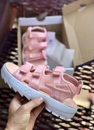 Жіночі сандалі fila pink white  / сандалі рожеві з білим3 фото