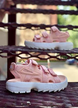 Жіночі сандалі fila pink white  / сандалі рожеві з білим