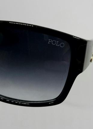 Очки в стиле polo ralph lauren стильные мужские солнцезащитные очки черные глянцевые с градиентом8 фото