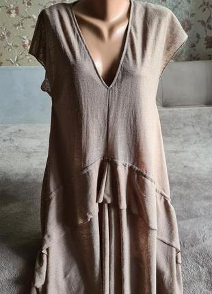✅✅✅ розпродаж бежеву сукню з складками оверсайз zara3 фото