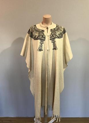 Пончо, накидка, разлетайка, 100 % шерсть альпаки