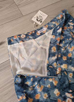Юбка миди с цветочным принтом, длинная юбка годе6 фото