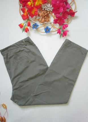 Шикарні літні брюки батал чінос кольору хакі висока посадка m&s 🍒❇️🍒7 фото