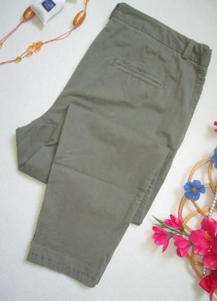 Шикарні літні брюки батал чінос кольору хакі висока посадка m&s 🍒❇️🍒6 фото