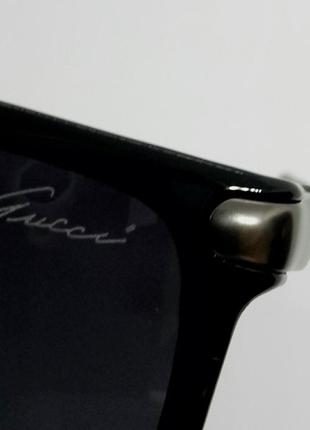 Gucci стильные мужские солнцезащитные очки чёрные с градиентом10 фото