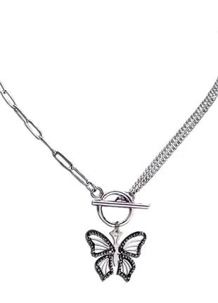 Цепочка підвіска кулон бабочка цепь