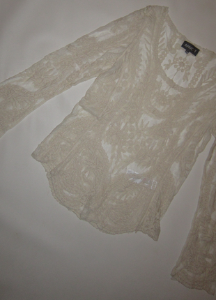 Ніжна розкішна мереживна блузка apricot