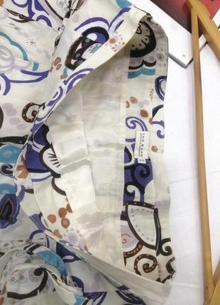 Белая пышная юбка с лавандовыми цветами на завязках5 фото