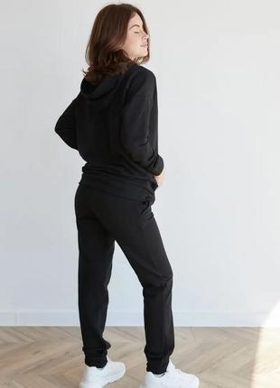 Спортивний костюм для вагітних з секретом для годування чорний (спортивный костюм для беременных)7 фото