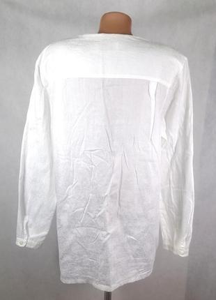 Белая блузка с цветочным узором котон3 фото