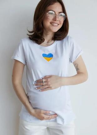 Футболка для вагітних та годуючих мам з принтом біла (біла футболка для вагітних, годуючих)5 фото