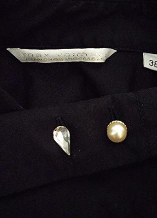 Max volmary, сорочка чорна блуза перли, стрази, made in germany