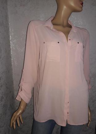 Блузка рубашка размер 14 цвет пудра