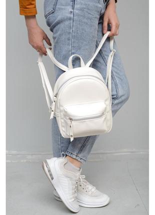 Маленький білий рюкзак жіночий жіночий3 фото