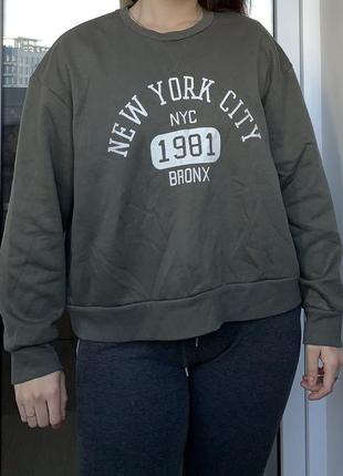 Кофта на флисе свитшот оверсайз