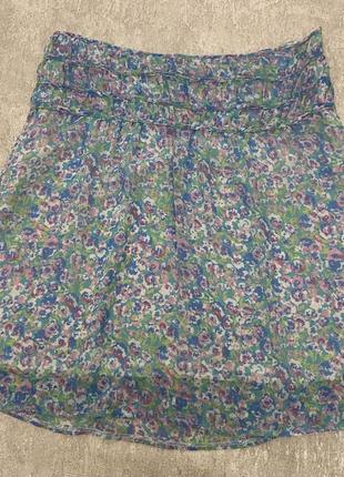 Летня шифонова  юбка/спідниця в квітковий принт3 фото
