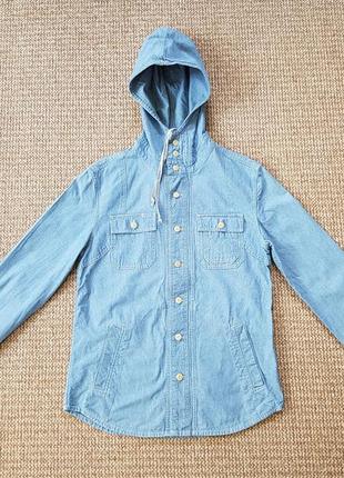 All saints chambray hooded shirt рубашка с капюшоном оригинал (m)