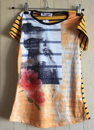 Стильна футболка для дівчаток на зростання 146,152,158,164