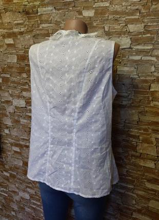 Белоснежная хлопковая,батистовая блуза,майка,топ,блуза из прошвы7 фото