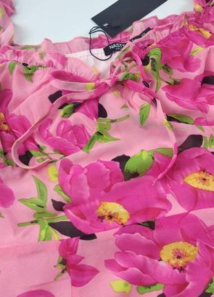 Платье шифоновое nasty gal в цветах 34 мультиколор (agg47088-155-14)5 фото