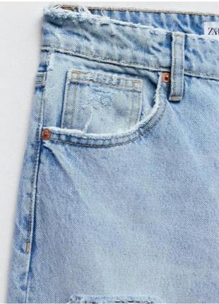 Широкие джинсы с разрезами zara5 фото