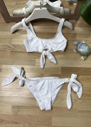 Белый фактурный купальник swim asos🤍
