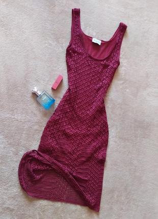 Трендовое вязаное качественное платье ручной работы из сетки2 фото