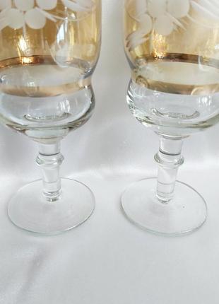 Фужери кольорове скло келихи вінтаж набір